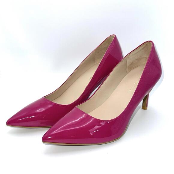 Stuart Weitzman Patent Leather Pointed Toe Pumps Hot Pink US 5B stiletto Heels - Picture 1 of 9